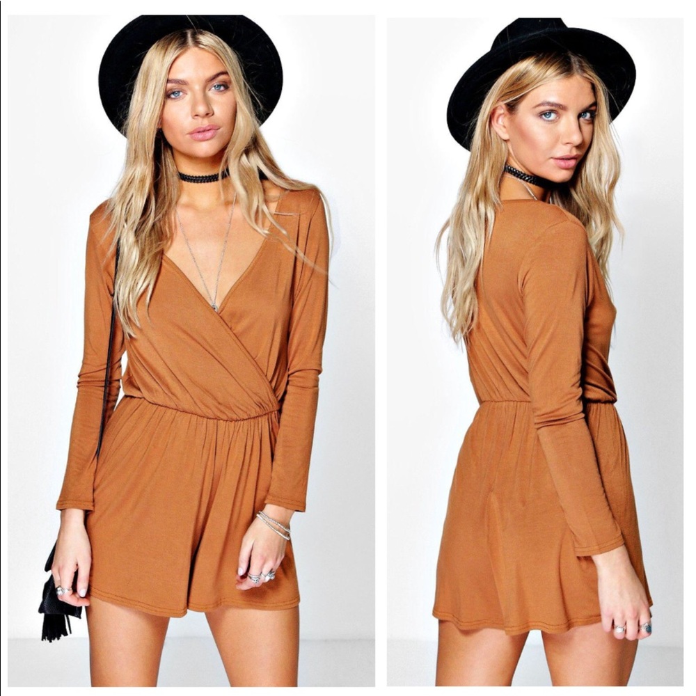 Alice Long Sleeve Comfy Romper Wrap Front Playsuit